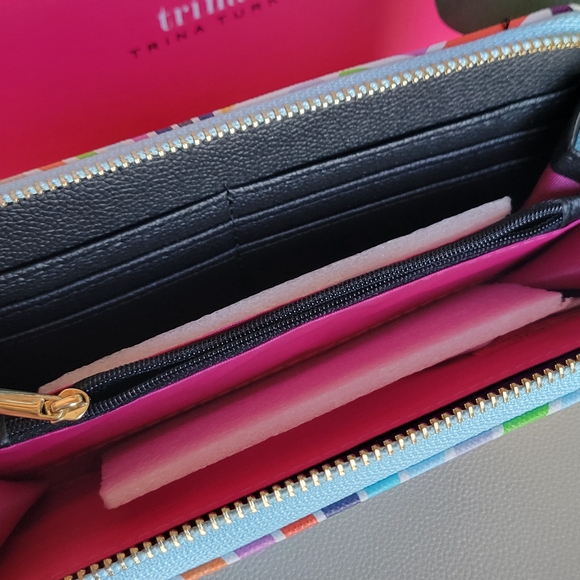 Trina Turk Vibrant Multi Color Geometric Fan Stripe Wallet - Picture 5 of 5
